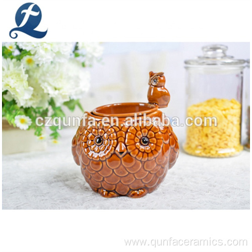 Decor Owl Shape Small Ceramic Flower Pot